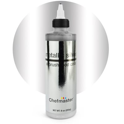 Metallic Silver Airbrush Color 9 Ounce By Chefmaster