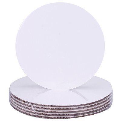 6" Greaseproof Round White Coated Cake Board (Pack of 12)