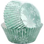 Foil Snowflake Baking Cups 24ct