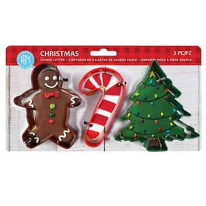 Christmas Color Cookie Cutter Set 3pc (Carded)