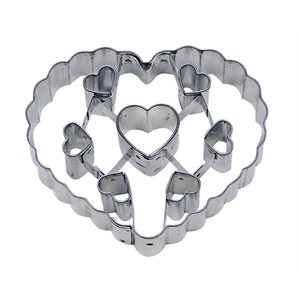 Heart Cookie Cutter with Cut Outs 3 Inch