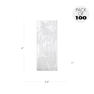 Cellophane Bags 2 1 / 2 x 1 x 6 Inch Pack of 100