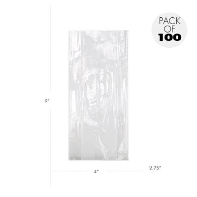 Cellophane Bags 4 X 2 3 / 4 X 9 Inch- Pack of 100
