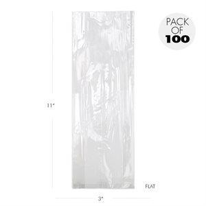 Cellophane Bags 3 X 11 Inch Medium Pretzel Flat Pack of 100