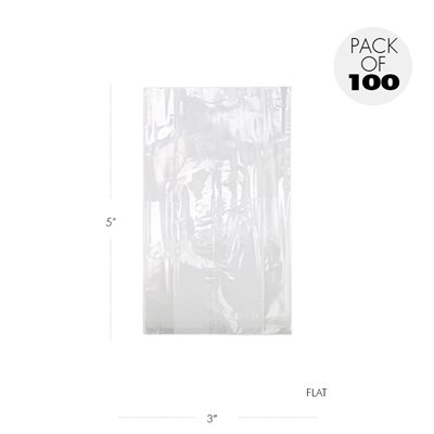 Cellophane Bags 3 x 5 Inch Flat Pack of 100