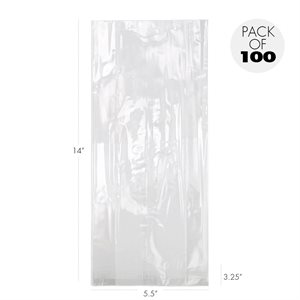 Cellophane Bags 5 1 / 2 X 3 1 / 4 X 14 Inch Heavyweight Pack of 100