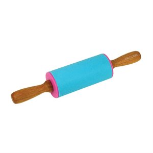 4 Inch Silicone Rolling Pin with Wooden Handles