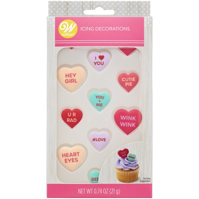 Candy Hearts Royal Icing Decorations