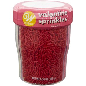 Tall Valentine Jimmies Sprinkles 3-Cell