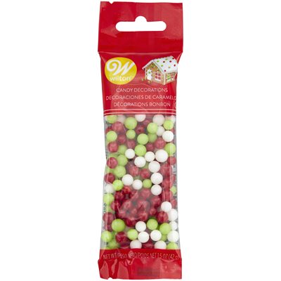 6mm Red, White, Green Candy Decorations