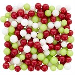 6mm Red, White, Green Candy Decorations