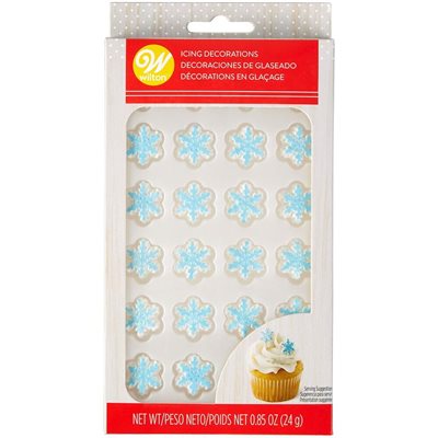 MINI SNOWFLAKE ICING DECORATIONS, 24-COUNT