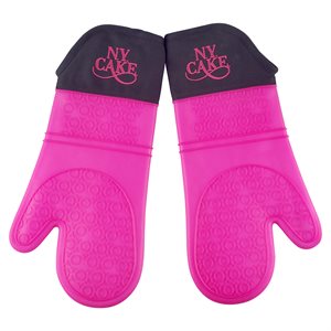 Pretty Pink Silicone Oven Mitts (Pair)