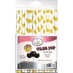 Smiley Face Cake Pop Sticks- 6 Inch -Pack of 25
