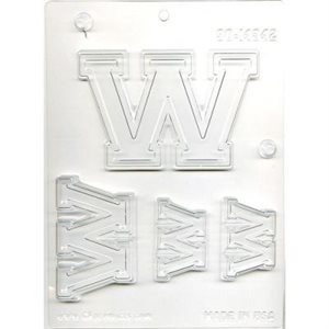 Collegiate Letter W Chocolate Candy Mold