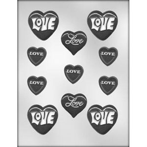 Love Hearts Chocolate Candy Mold 1 3 / 4 Inch