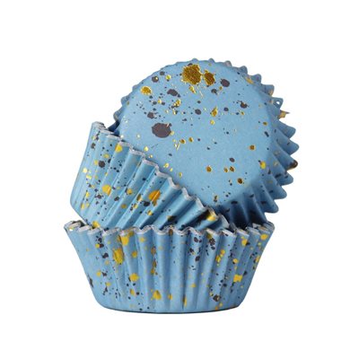 Blue & Gold Flecks Standard Foil-Lined Baking Cups - Pack of 30