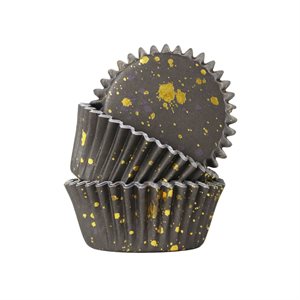 Black & Gold Flecks Standard Foil-Lined Baking Cups - Pack of 30