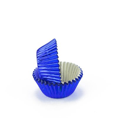 Blue Foil Mini Cupcake Baking Cup Liner