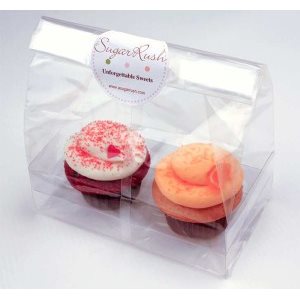 Cupcake Bag Standard Holds 2 Cupcakes 7 x 4 x 9 Inch Pack of 100