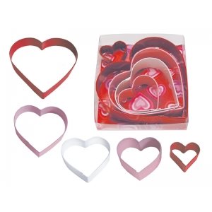 Hearts Cookie Cutter Set Poly Resin 5 Pcs.