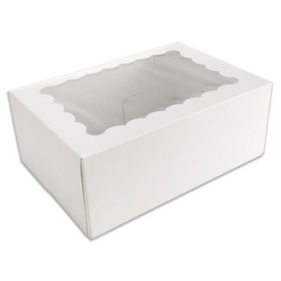 White Cupcake Box - Holds 6 Standard Cupcakes 