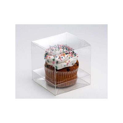 Clear Cupcake Box 4" x 4" x 4"( w / Insert)