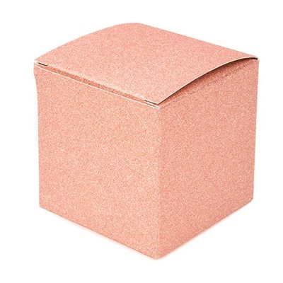 Rose Gold Glitter Cupcake Box 3" x 3" x 3"