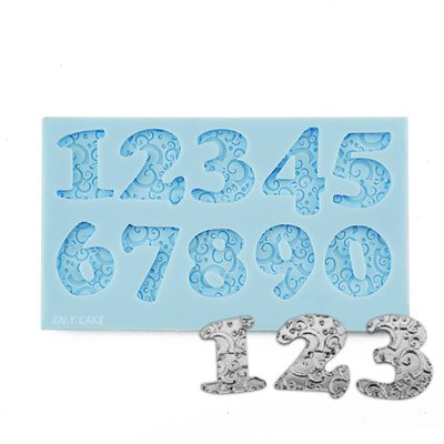 Romantic Swirl Numbers Silicone Mold