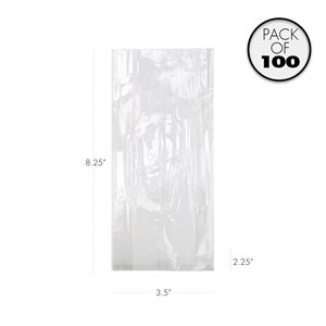 Cellophane Bags 3 1 / 2 x 2 1 / 4 x 8 1 / 4", Pack of 100