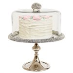 12 1 / 4" Silver Diamond Cake Stand by NY Cake