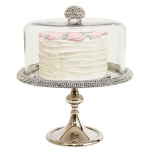 12 1 / 4" Silver Diamond Cake Stand by NY Cake