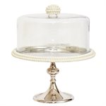12 1 / 4" Silver Pearl Cake Stand by NY Cake
