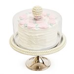 NY Cake Silver Stand w / Pearls 8 1 / 2"