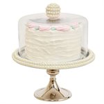 NY Cake Silver Stand w / Pearls 12 1 / 4"