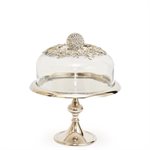 NY Cake Silver Stand w / Jeweled Dome 10 1 / 2"