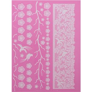Oriental Blossom & Birds Large Cake Lace Mat By Claire Bowman