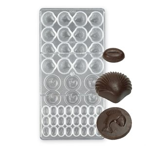 Shell and Fish Assortment Polycarbonate Chocolate Mold