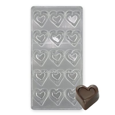 Curved Heart Polycarbonate Chocolate Mold