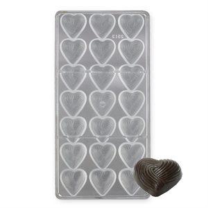Grooved Heart Polycarbonate Chocolate Mold