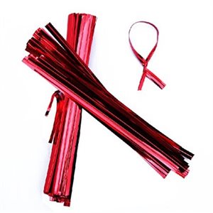 Red Metallic Twist Ties Pack of 100 4 Inch Long