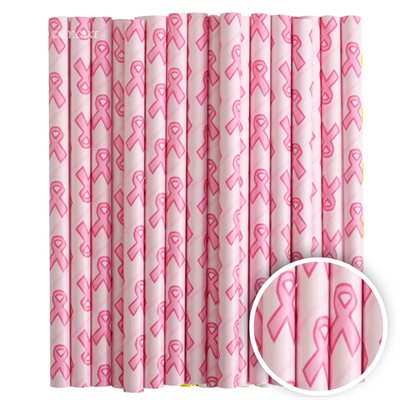 Pink Ribbon Cake Pop Sticks- 6 Inch -Pack of 25