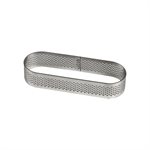 Eclair Perforated Stainless Steel Tart Ring 4" x 1 1 / 8" x 1 3 / 8"