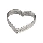 Heart Perforated Stainless Steel Tart Ring 5 7 / 8" x 5 1 / 4" x 3 / 4"