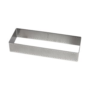 Rectangle Perforated Stainless Steel Tart Ring 4 3 / 4" x 1 1 / 2" x 3 / 4"