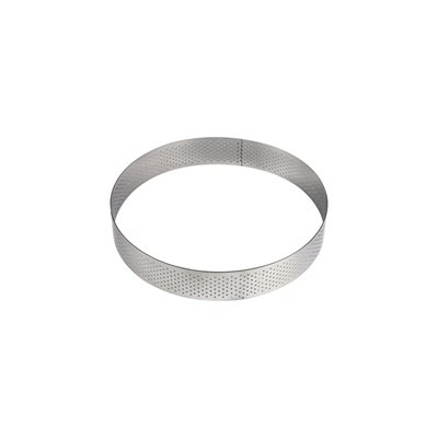 Round Perforated Stainless Steel Tart Ring 2 3 / 4" x 3 / 4"