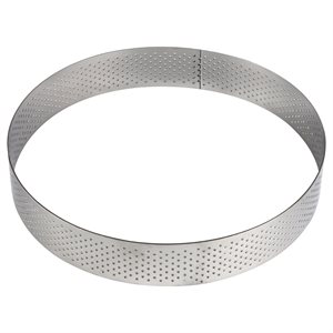 Round Perforated Stainless Steel Tart Ring 9 1 / 2" x 3 / 4"