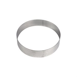 Round Perforated Stainless Steel Tart Ring 3 1 / 8" x 1 3 / 8"