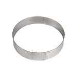Round Perforated Stainless Steel Tart Ring 4 1 / 3" x 1 3 / 8"