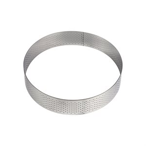 Round Perforated Stainless Steel Tart Ring 4 1 / 3" x 1 3 / 8"